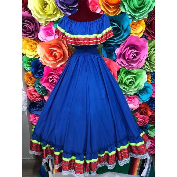 Mexican folklore set blue color - Picture 6 of 7